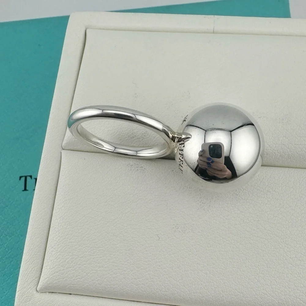Tiffany & Co. 15.75mm Hardwear Ball Ring in Sterling Silver Size 5
